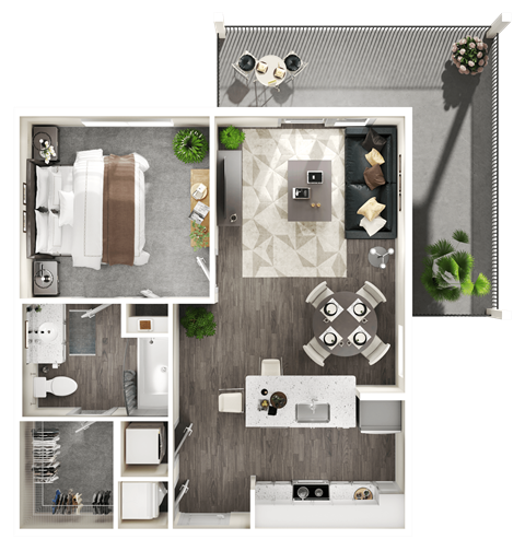 a 1 bedroom floor plan of a930930 sq ft